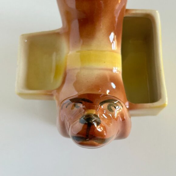 Vintage 1950s Ceramic Dachshund Wiener Dog Dresser Valet, Caddy, Planter - Picture 8 of 9